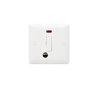 MK Base MB1030WHI White Moulded 1G 13A Unswitched Fused Spur Unit + Neon + Flex