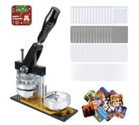 MK.Bear Fridge Magnet Button Maker Machine, 50mm/1.97 in Square Button Maker Kit for Refrigerator Magnet, DIY Pin Maker Badge Press Machine with 100 Sets Button Supplies