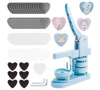 MK.Bear Fridge Magnet Button Maker Machine, Pin Maker Machine for Refrigerator Magnet, DIY Photo Magnet Making Button Press Kit with 100 Pcs Fridge Magnet Button Maker Supplies - Heart 57mm/2.24 inch