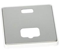 MK Dimensions 1 Gang 13A Connection Unit and Neon Satin Steel Finish Frontplate with a White Trim