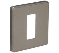 MK Dimensions 1 Gang 20A Large Rocker Switch Dark Silver Synthetic Finish Frontplate