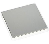 MK Dimensions 1 Gang Satin Steel Finish with a White Trim Blank Frontplate