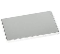 MK Dimensions 2 Gang Satin Steel Finish with a White Trim Blank Frontplate