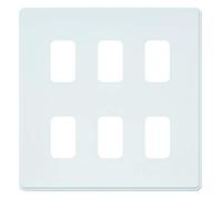 MK Dimensions 6 Module Grid White Synthetic Finish Frontplate