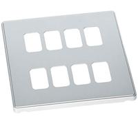 MK Dimensions 8 Module Grid Light Silver Synthetic Finish Frontplate