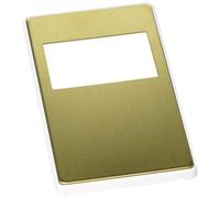 MK Dimensions Shaver Outlet Satin Brass Finish Frontplate with A White Trim