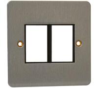 MK Edge K14172BRCB LJU6C 1-Gang 2-Module Frame - Brushed Chrome