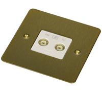 MK Edge K14322SAGW TV/FM Twin Isolated Diplexer - Satin Gold