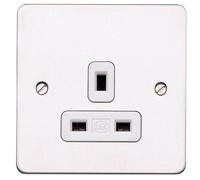 MK Edge K14780BSSW 13A 1-Gang Unswitched Socket Dual Earth