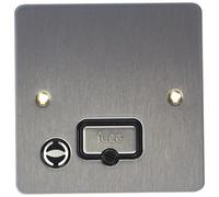 MK Edge K14989BRCB 13A Double Pole Unswitched Connection Unit with Flex Outlet - Brushed Chrome