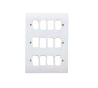 Mk Electric 12 Module Frontplate White Grid Plus Range 206mm X 146mm K3639Whi
