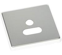 MK (ELECTRIC) Dimensions 1 Gang 5A Round Pin Socket Satin Steel Finish Frontplate With A White Trim