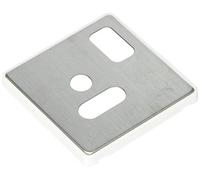 MK (ELECTRIC) Dimensions 1 Gang 5A Round Pin Switch Socket Brushed Stainless Steel Finish Frontplate With A White Trim