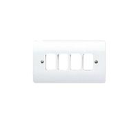 MK (ELECTRIC) Logic Plus 4 Module Grid Plus Front Plate, White