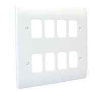 MK Electric Logic Plus 8 Module Grid Plus Front Plate