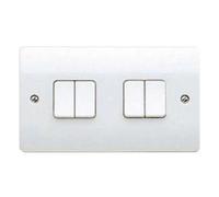Mk Electric Logic Plus Light Switch White 10 Amp 4 Gang Single Pole K4874Whi