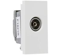 MK (ELECTRIC) Logic Plus TV Co-Axial Iec Female Screened Single Outlet One Euro Multimedia Module for Digital TV, White