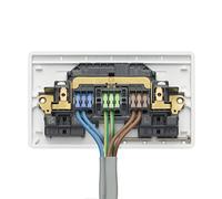 MK Electric Rapid Fix Screwless Termination Double Socket, White Moulded, 2G 13 Amp K2747STWHI