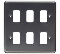MK Grid Plus K3436BRC 6-Module Grid Frontplate - Brushed Chrome