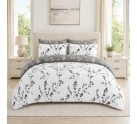 MK Home Textile Double Duvet Set Premium Printed Reversible Floral Design Soft Brushed Microfibre Bedding Quilt Double Duvet Cover Set with Pillowcases Easy Care Machine Washable (Double, Daisy)