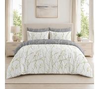 MK Home Textile King Size Duvet Cover Sets Premium Printed Reversible Floral Design Soft Brushed Microfibre Bedding Sets King Size with Pillowcases Easy Care Machine Washable (King, White Branches)