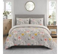 MK Home Textile Super King Duvet Set Premium Printed Reversible Floral Design Soft Brushed Microfibre Bedding Quilt Superking Duvets Sets with Pillowcases Easy Care Machine Washable