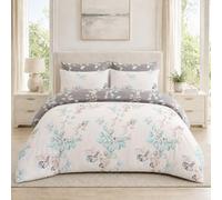 MK Home Textile Super King Duvet Set Premium Printed Reversible Floral Design Soft Brushed Microfibre Bedding Quilt Superking Duvets Sets with Pillowcases Easy Care Machine Washable