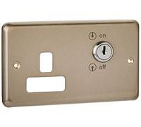 MK K2949SAG 13A Key Operated Socket Outlet/Switch - Satin Gold