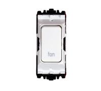Mk K4896Fnwhi Grid Plus Grid Switch 20 Amp Double Pole (White) Marked Fan