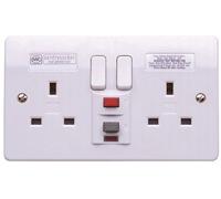 Mk K6233WHI 2-Gang 13A RCD Socket 30MA Passive