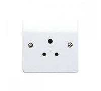 MK Logic Plus 5A Unswitched Round Pin Socket - White