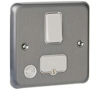 MK K931BRC 13A Double Pole Switched Connection Unit with Flex Outlet - Brushed Chrome