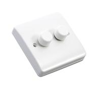 MK Logic Plus 2-Way Double White Gloss Dimmer Switch 240V 300W K1522RP K1522