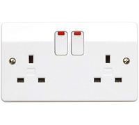 MK Logic Plus 2 X K2747 WHI 13A Double Pole Switchsocket, 2 Gang