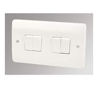 MK Logic Plus 4-Gang 2-Way 10AX Light Switch White by MK