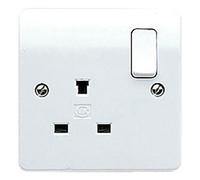 MK Logic Plus K1257WHI White Moulded 13A 1 Gang DP Switched Socket (Non-Standard)