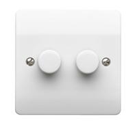 MK Logic Plus K1524WHILV White Moulded 2G 2 Way 40-300W/240Va & 4-70W LED Intelligent Dimmer Switch