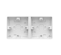 MK Logic Plus K2025WHI White Moulded 2 Gang 38mm Dual Surface Pattress Box