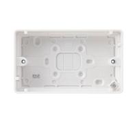 MK Logic Plus K2142WHI White Moulded 2 Gang 30mm Surface Pattress Box