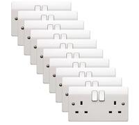 MK Logic Plus K2747WHI White Moulded 13A 2 Gang DP Switched Socket (10 Pack)