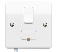 MK Logic Plus K330WHI White Moulded 13A 1 Gang DP Switched Fused Spur Unit with Flex Outlet (Thick)