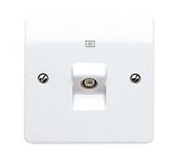 Mk K3521WHI 1-Gang TV/FM Co-Ax Socket