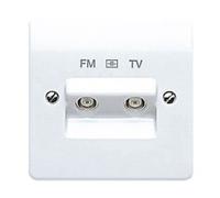 MK Logic Plus K3522WHI White Moulded 1G FM/TV Diplexer Outlet (Isolated)