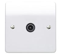 MK Logic Plus K3550WHI White Moulded 1G Single TV Socket Outlet IEC Male