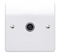 MK Logic Plus K3551WHI White Moulded 1G Single TV Socket Outlet IEC Female