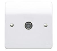 MK Logic Plus K3555WHI White Moulded 1G Single F-Type Satellite Socket