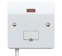 MK Logic Plus K377WHI White Moulded 13A 1 Gang Unswitched Fused Spur Unit with Neon & Flex Outlet (Thick)