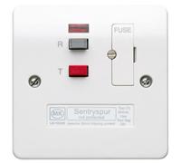 MK Logic Plus K385WHI White Moulded 1G 13A RCD Connection Unit 30mA Passive