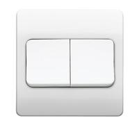 MK Logic Plus K4782WHI White Moulded 10A 2 Gang SP 2 Way Wide Rocker Plate Switch