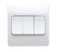 MK Logic Plus K4783WHI White Moulded 10A 3 Gang SP 2 Way Wide Rocker Plate Switch
